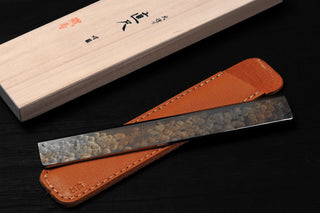 Kurogane Kazura Hand-Forged Steel Ruler with Leather Case / Inoue Tool Works