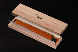 Kurogane Kazura Hand-Forged Steel Ruler with Leather Case (KHC-170)