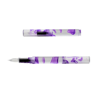 Guitar Glass Pen Aurora (With Cap) - aqua purple detail