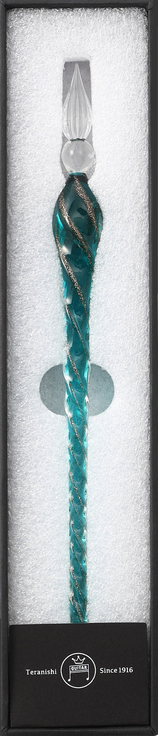 Guitar Glass Pen Twist - clear green package