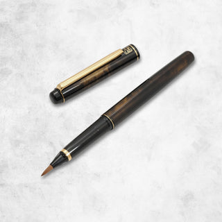 Kuretake Fountain Brush Pen “Sen” Tortoiseshell Style Gold / Kuretake